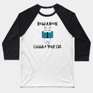 Read Book Cuddle Cat Baseball T-Shirt